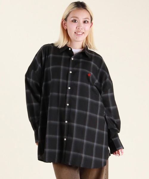 ムラサキスポーツ(ムラサキスポーツ)の「BEVERY HILLS P.C/ビバリーヒルズポロクラブ チェックシャツ ルーズシルエット 5487-6140(シャツ/ブラウス・レディース・グリーン系/グレー系/オレンジ系/ブルー系/ブラック系/イエロー系・M)」の7枚目の写真