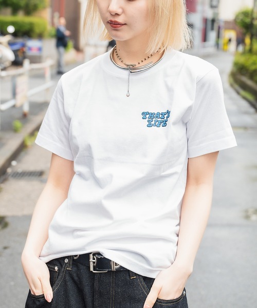 That's life(ザッツライフ)の「That's life DAILY CHAOS Tee 半袖 Tシャツ 夏服 トップス ビッグシルエット ユニセックス(Tシャツ/カットソー・メンズ・ホワイト/ブラック/ネイビー・MEDIUM/SMALL/X-LARGE/LARGE)」の10枚目の写真