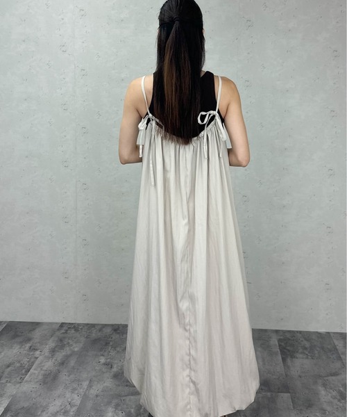Per sist ence(パーシエンス)の「リネンライクバルーンキャミワンピース(ワンピース・レディース・ブラウン/ベージュ/ホワイト系/ブラック・ONE SIZE)」の8枚目の写真