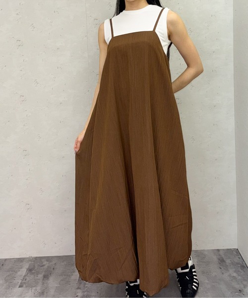 Per sist ence(パーシエンス)の「リネンライクバルーンキャミワンピース(ワンピース・レディース・ブラウン/ベージュ/ホワイト系/ブラック・ONE SIZE)」の13枚目の写真