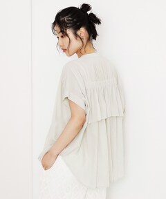 セール】【追加】コットンポンチ×タフタトップス（Tシャツ/カットソー