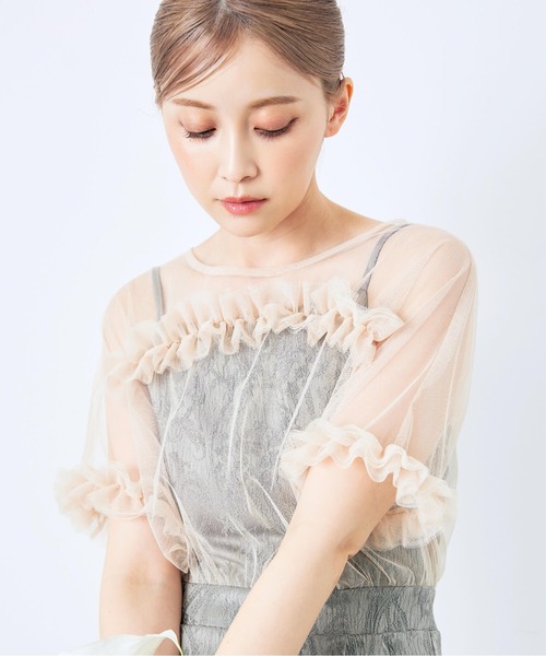 CELEN（セレン）の「【オケージョンドレス/結婚式/お呼ばれ】チュールドッキングロンパース（パンツドレス・レディース・グリーン/ブラック/ブルーグレー・FREE）」の17枚目の写真