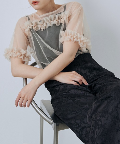 CELEN(セレン)の「【オケージョンドレス/結婚式/お呼ばれ】チュールドッキングロンパース(パンツドレス・レディース・グリーン/ブラック/ブルーグレー・FREE)」の16枚目の写真