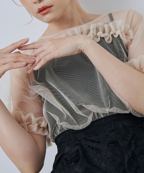 CELEN(セレン)の「【オケージョンドレス/結婚式/お呼ばれ】チュールドッキングロンパース(パンツドレス・レディース・グリーン/ブラック/ブルーグレー・FREE)」の18枚目の写真