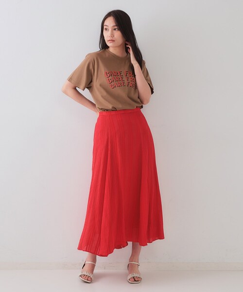 OPAQUE.CLIP(オペークドットクリップ)の「カラーロゴTシャツ【洗濯機洗い可】(Tシャツ/カットソー・レディース・ネイビー/ダークブラウン/ホワイト・00)」の9枚目の写真