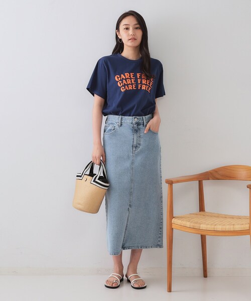 OPAQUE.CLIP(オペークドットクリップ)の「カラーロゴTシャツ【洗濯機洗い可】(Tシャツ/カットソー・レディース・ネイビー/ダークブラウン/ホワイト・00)」の13枚目の写真