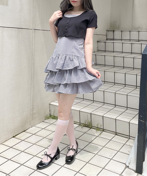abc une face(アーベーセーアンフェイス)の「アンサンブルキャミワンピース(ワンピース・レディース・ホワイト系その他/ホワイト/ブラック系その他・FREE)」の19枚目の写真