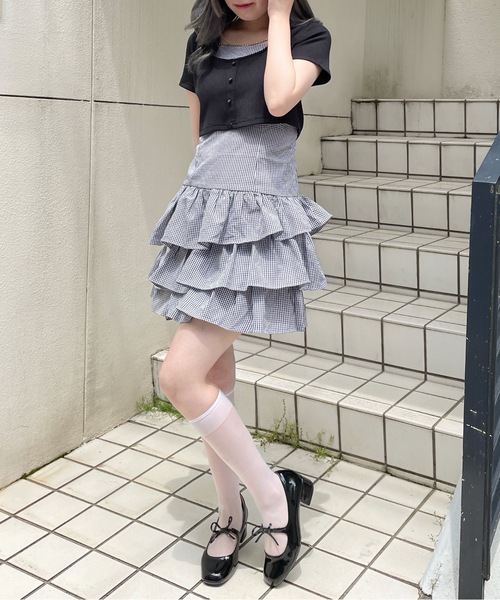 abc une face(アーベーセーアンフェイス)の「アンサンブルキャミワンピース(ワンピース・レディース・ホワイト系その他/ホワイト/ブラック系その他・FREE)」の20枚目の写真