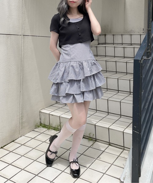 abc une face(アーベーセーアンフェイス)の「アンサンブルキャミワンピース(ワンピース・レディース・ホワイト系その他/ホワイト/ブラック系その他・FREE)」の21枚目の写真