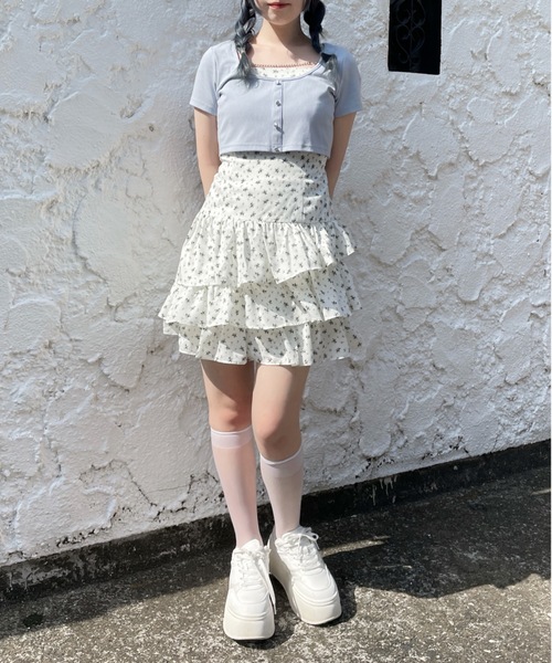 abc une face(アーベーセーアンフェイス)の「アンサンブルキャミワンピース(ワンピース・レディース・ホワイト系その他/ホワイト/ブラック系その他・FREE)」の14枚目の写真