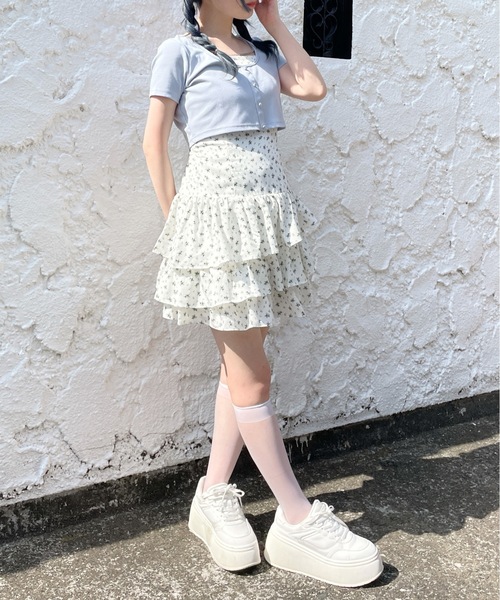 abc une face(アーベーセーアンフェイス)の「アンサンブルキャミワンピース(ワンピース・レディース・ホワイト系その他/ホワイト/ブラック系その他・FREE)」の15枚目の写真