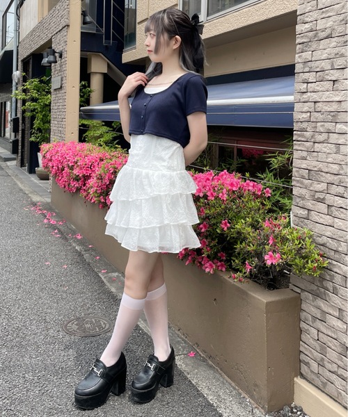 abc une face(アーベーセーアンフェイス)の「アンサンブルキャミワンピース(ワンピース・レディース・ホワイト系その他/ホワイト/ブラック系その他・FREE)」の9枚目の写真