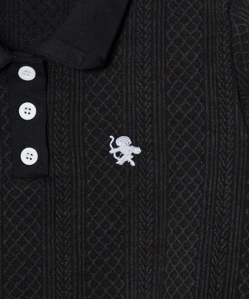 ROOPTOKYO(ループトウキョウ)の「POLO KNIT /長袖ニットポロ ショート丈 ワンポイント刺繍(ポロシャツ・レディース・ネイビー/ブラック/クリーム・S/M)」の20枚目の写真
