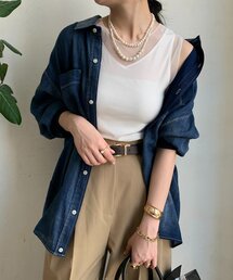 DouDou（ドゥドゥ）の「【WEB限定】シアー切替前後2WAYタンク（Tシャツ/カットソー）」