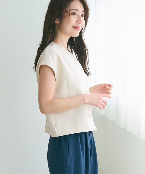 coca（coca）（コカ）の「フレンチスリーブジレ（ベスト・レディース・アイボリー/ブラック・L/M）」の7枚目の写真