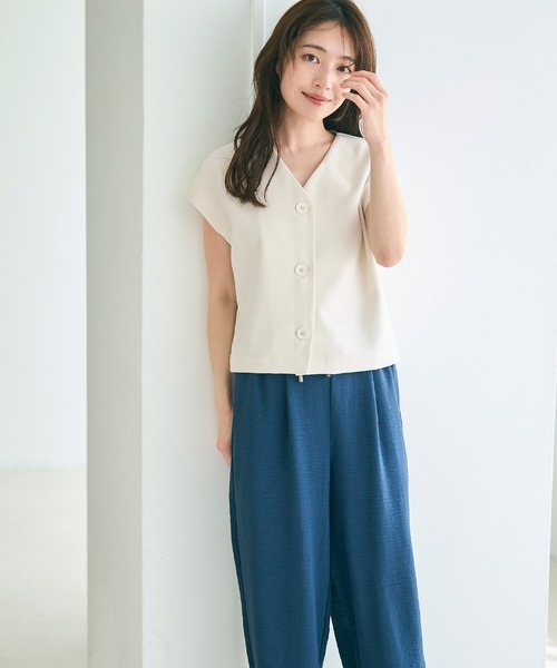 coca（coca）（コカ）の「フレンチスリーブジレ（ベスト・レディース・アイボリー/ブラック・L/M）」の8枚目の写真