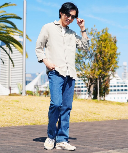 jiggys shop(ジギーズショップ)の「ストレッチ コットン 7分袖 パナマシャツ(シャツ/ブラウス・メンズ・ベージュ/グレー/ライトブルー/グレー系その他/チャコールグレー/ホワイト/ネイビー・SMALL/LARGE/MEDIUM/X-LARGE)」の12枚目の写真
