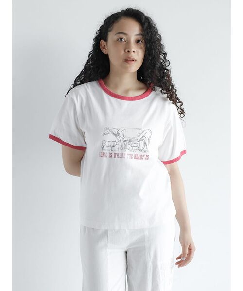 FIKA.(フィーカ)の「Vintage like ringer T-shirt(Tシャツ/カットソー・レディース・ホワイト・FREE)」の5枚目の写真