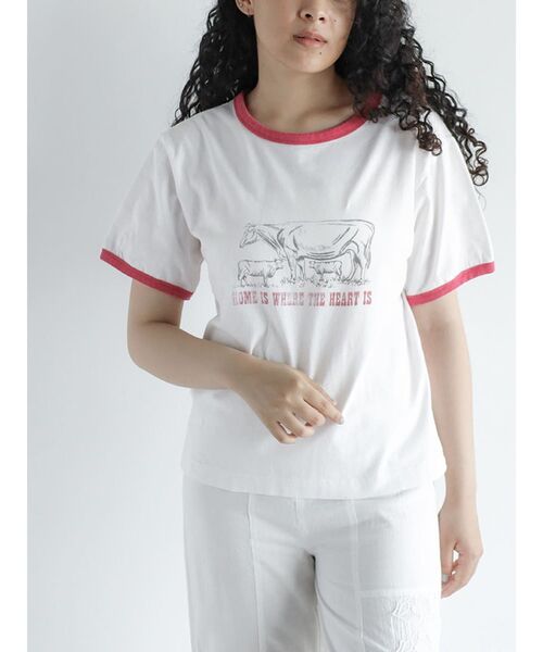 FIKA.(フィーカ)の「Vintage like ringer T-shirt(Tシャツ/カットソー・レディース・ホワイト・FREE)」の6枚目の写真