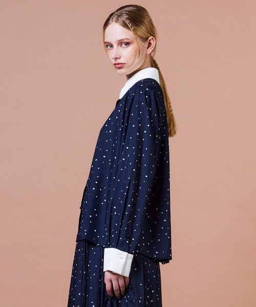 セール】ポリエステルサテン 星柄シャツ（シャツ/ブラウス）｜DOUBLE