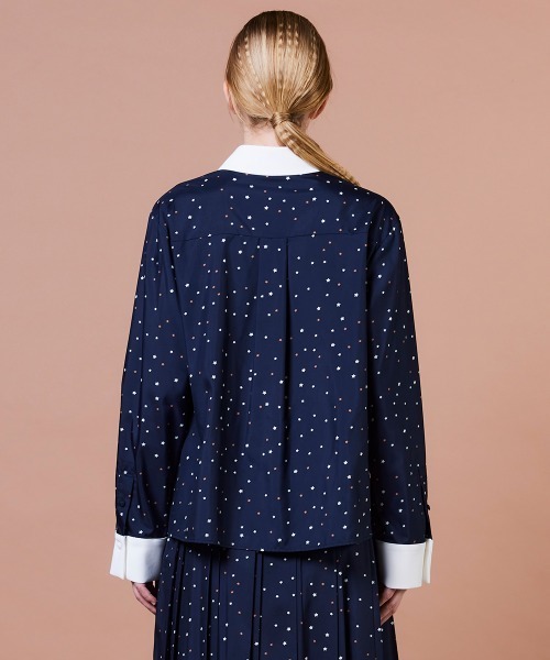 DOUBLE STANDARD CLOTHING（ダブルスタンダードクロージング）の「ポリエステルサテン 星柄シャツ（シャツ/ブラウス・レディース・ネイビー・38/36）」の6枚目の写真