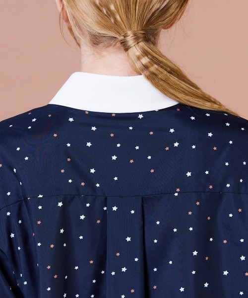 DOUBLE STANDARD CLOTHING（ダブルスタンダードクロージング）の「ポリエステルサテン 星柄シャツ（シャツ/ブラウス・レディース・ネイビー・38/36）」の10枚目の写真