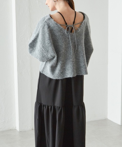 RANAN（ラナン）の「シャギーニット×キャミワンピースセット（ワンピース・レディース・ホワイト系/グレー系/ライトグレー系・M/L/LL）」の6枚目の写真