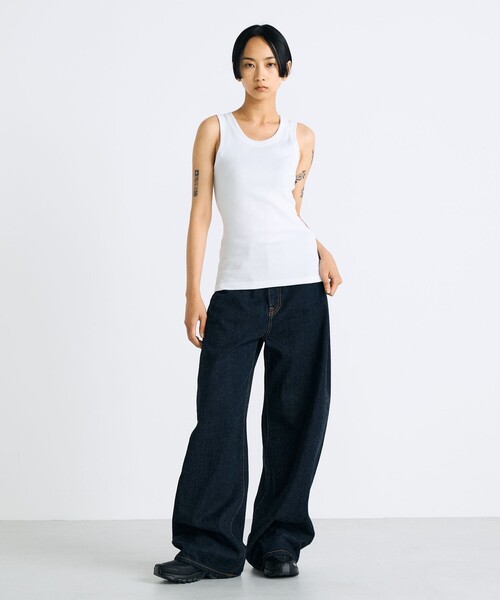 EDITION（エディション）の「Edition × OUR WACOAL CUP IN TANK TOP（タンクトップ・レディース・ホワイト/ブラック・34/36）」の6枚目の写真