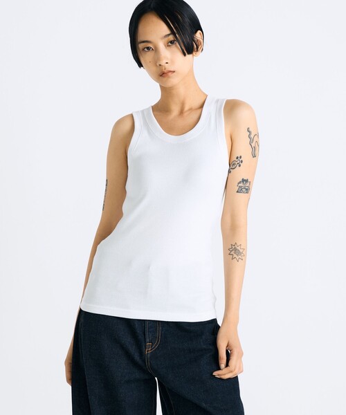 EDITION（エディション）の「Edition × OUR WACOAL CUP IN TANK TOP（タンクトップ・レディース・ホワイト/ブラック・34/36）」の12枚目の写真