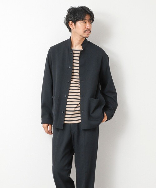 NOLLEY’S（ノーリーズ）の「《セットアップ対応》LANATEC ウーステッドサージストレッチ マオカラーシャツブルゾン（ブルゾン・メンズ・ブラック/グレー/ダークネイビー・S/M/L/XL）」の13枚目の写真