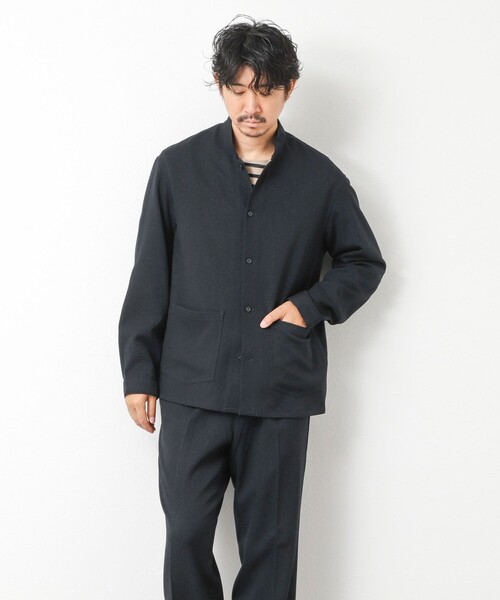 NOLLEY’S（ノーリーズ）の「《セットアップ対応》LANATEC ウーステッドサージストレッチ マオカラーシャツブルゾン（ブルゾン・メンズ・ブラック/グレー/ダークネイビー・S/M/L/XL）」の17枚目の写真