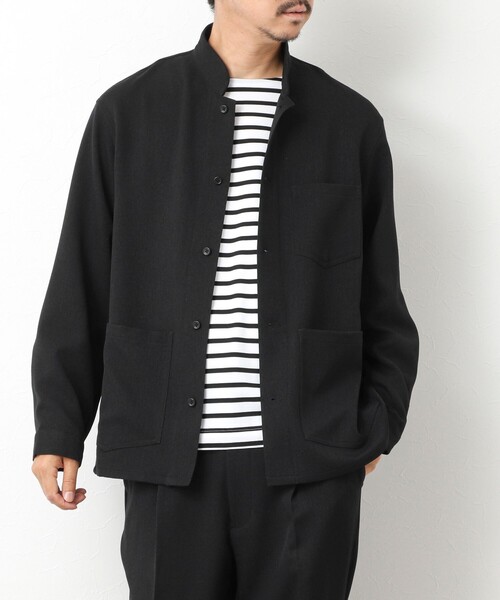 NOLLEY’S（ノーリーズ）の「《セットアップ対応》LANATEC ウーステッドサージストレッチ マオカラーシャツブルゾン（ブルゾン・メンズ・ブラック/グレー/ダークネイビー・S/M/L/XL）」の21枚目の写真