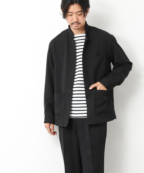 NOLLEY’S（ノーリーズ）の「《セットアップ対応》LANATEC ウーステッドサージストレッチ マオカラーシャツブルゾン（ブルゾン・メンズ・ブラック/グレー/ダークネイビー・S/M/L/XL）」の22枚目の写真