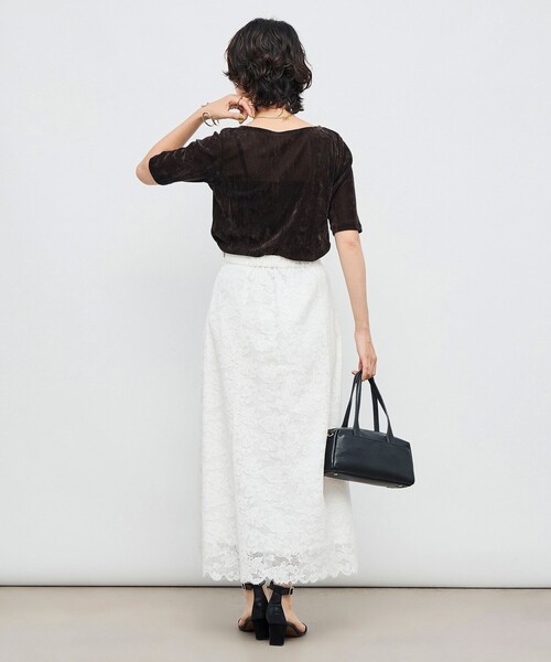 NOLLEY’S（ノーリーズ）の「ウォッシャブルレースマーメイドスカート（スカート・レディース・ブラウン/ホワイト・38/36）」の16枚目の写真