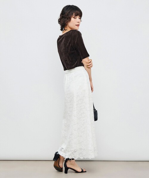 NOLLEY’S（ノーリーズ）の「ウォッシャブルレースマーメイドスカート（スカート・レディース・ブラウン/ホワイト・38/36）」の17枚目の写真