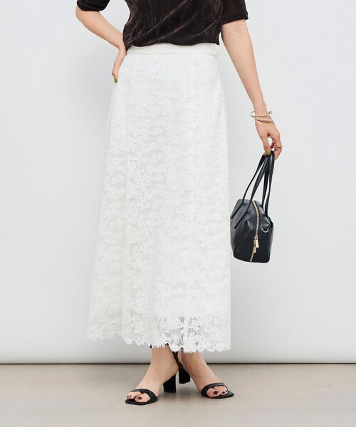 NOLLEY’S（ノーリーズ）の「ウォッシャブルレースマーメイドスカート（スカート・レディース・ブラウン/ホワイト・38/36）」の19枚目の写真