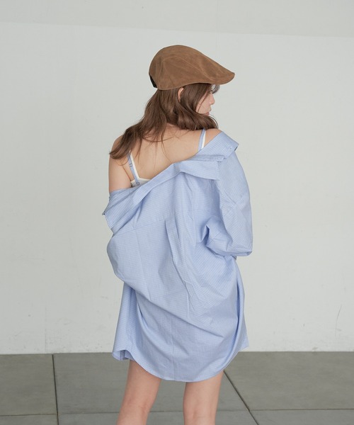 RAY CASSIN（レイカズン）の「【セットアップ/3点セット】ルーズチェックシャツフリルキャミSET（シャツ/ブラウス・レディース・ネイビー/ピンク系その他2/ブルー系その他2・FREE）」の17枚目の写真