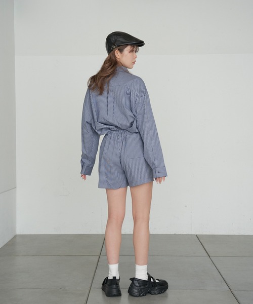 RAY CASSIN（レイカズン）の「【セットアップ/3点セット】ルーズチェックシャツフリルキャミSET（シャツ/ブラウス・レディース・ネイビー/ピンク系その他2/ブルー系その他2・FREE）」の13枚目の写真