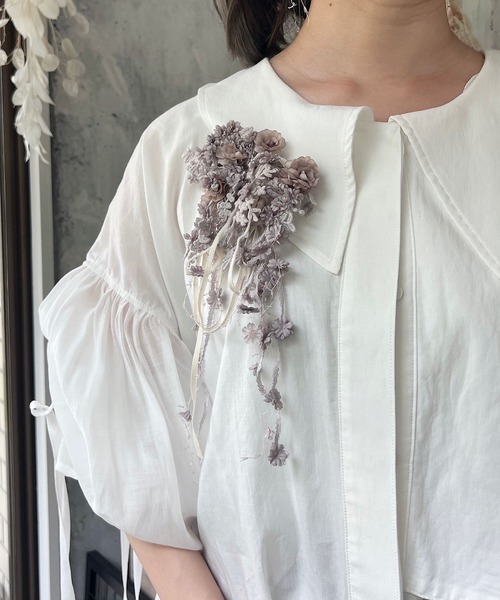 m.soeur（エムスール）の「小さなお花のコサージュ（ブローチ/コサージュ・レディース・ラベンダー/ブラック/ホワイト・FREE）」の8枚目の写真