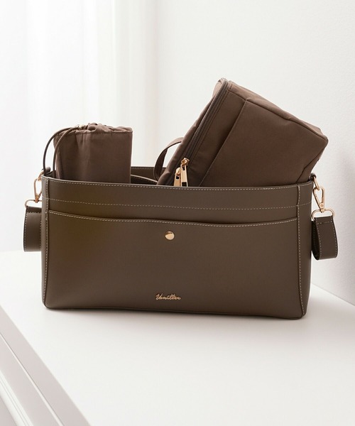 le reve vaniller(ル レーヴ ヴァニレ)の「ポーチ ドリンクケース ベビーカーバッグ 3点セット le reve vaniller(ベビーカー/ベビーカー用品・レディース・ブラウン/グレイッシュベージュ・フリー)」の1枚目の写真