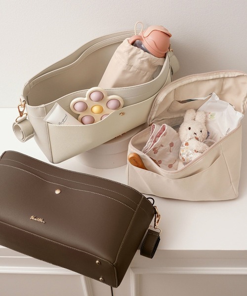le reve vaniller(ル レーヴ ヴァニレ)の「ポーチ ドリンクケース ベビーカーバッグ 3点セット le reve vaniller(ベビーカー/ベビーカー用品・レディース・ブラウン/グレイッシュベージュ・フリー)」の3枚目の写真