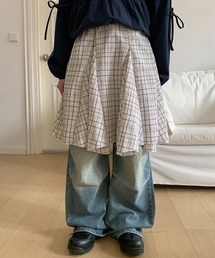 MEMECLE（メメクル）の「【 MEMECLE / メメクル 】チェック ボリューム フレアミディスカート（スカート）」