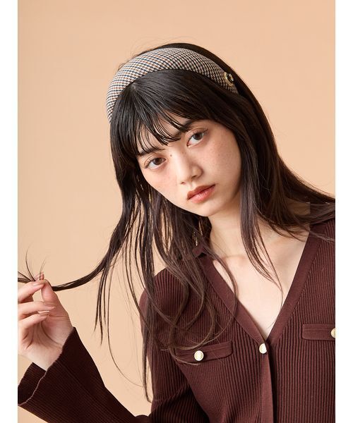 LILY BROWN(リリーブラウン)の「ヴィンテージモチーフカチューシャ(カチューシャ・レディース・チェック/ブラック/カーキ・F)」の17枚目の写真
