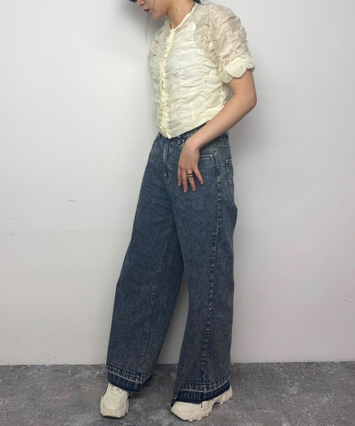 NICOLE CLUB(ニコル クラブ)の「バギーパンツ(デニムパンツ・レディース・ブルー/ブルー系その他・MEDIUM)」の4枚目の写真