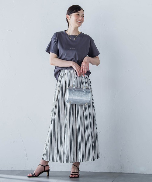 LAUTREAMONT（ロートレアモン）の「ワッシャーストライプスカート≪手洗い可能≫（スカート・レディース・ブラック系その他・9号）」の14枚目の写真