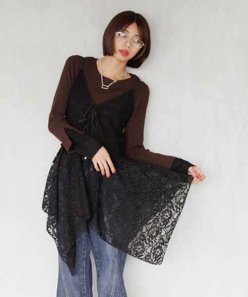 PAGEBOY(ページボーイ)の「イレヘムレースワンピース(ワンピース・レディース・オフホワイト/ブラック・FREE)」の6枚目の写真