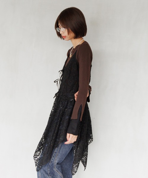 PAGEBOY(ページボーイ)の「イレヘムレースワンピース(ワンピース・レディース・オフホワイト/ブラック・FREE)」の7枚目の写真