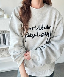 《FIRSTMOODコラボ》コードロゴ刺繍オーバーサイズ裏起毛スウェット
