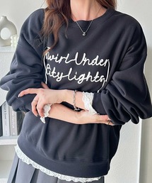 《FIRSTMOODコラボ》コードロゴ刺繍オーバーサイズ裏起毛スウェット