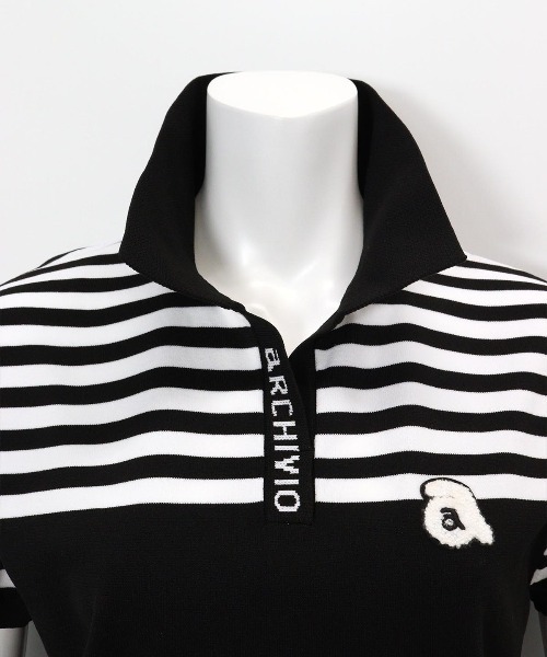 archivio(アルチビオ)の「<LADIES>ボーダー切替ニットポロシャツ(ニット/セーター・レディース・ブラック・S/M)」の14枚目の写真